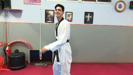 Imagen Marcos Caballero, el alumno aventajado de la escuela de Taekwondo Jesús...