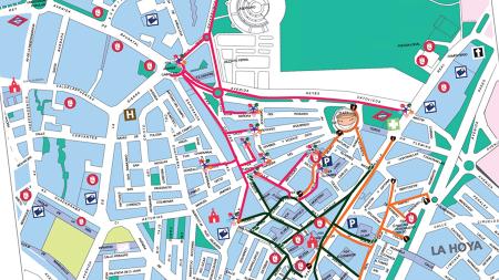 Imagen Un mapa de peatonalización de calles durante las fiestas de Sanse 2022
