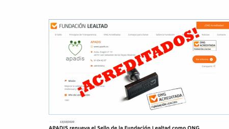 Imagen APADIS renovó su acreditación como ONG transparente
