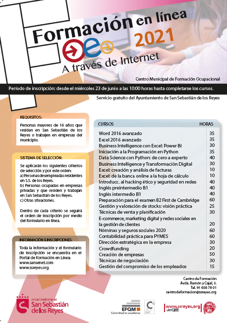 Imagen Sanse abre las inscripciones al programa gratuito de Formación de Línea para mayores de 16 años