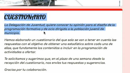 Imagen ¿No has participado aún en el cuestionario del Centro Joven Sanse para aportar tus ideas?