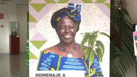 Imagen Homenaje total a la Premio Nobel Wangari Maathai: acto, exposición, árbol y una placa en su honor