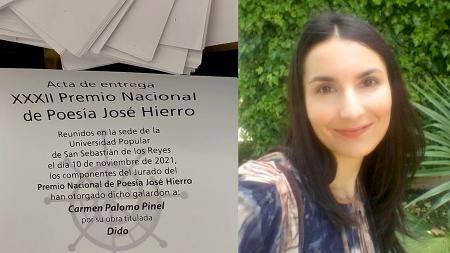 Imagen Carmen Palomo Pinel gana el XXXII Premio Nacional de Poesía José Hierro