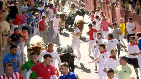 Imagen Un toro por delante y un cabestro impulsivo en el séptimo encierro de San Sebastián de los Reyes 2025