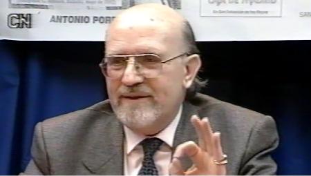 Imagen Antonio Porpetta en Tertulias de Autor con Manuel López Azorín y Manuel Romero. 1995