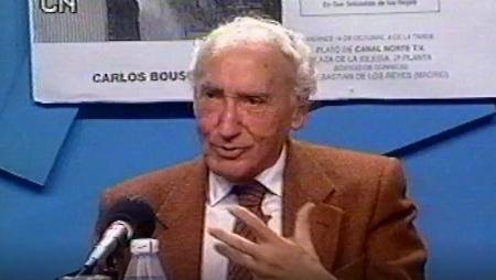 Imagen Carlos Bousoño en Tertulias de Autor con José Hierro y Manuel López Azorín. 1994