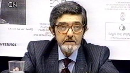 Imagen Rafael Montesinos en Tertulias de Autor con Manuel López Azorín y José María Clausín. 1994